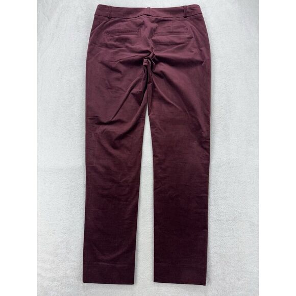 BANANA REPUBLIC Sloan Velvet Pants Women 2 Burgundy Stretch Classy Holiday - Picture 4 of 9